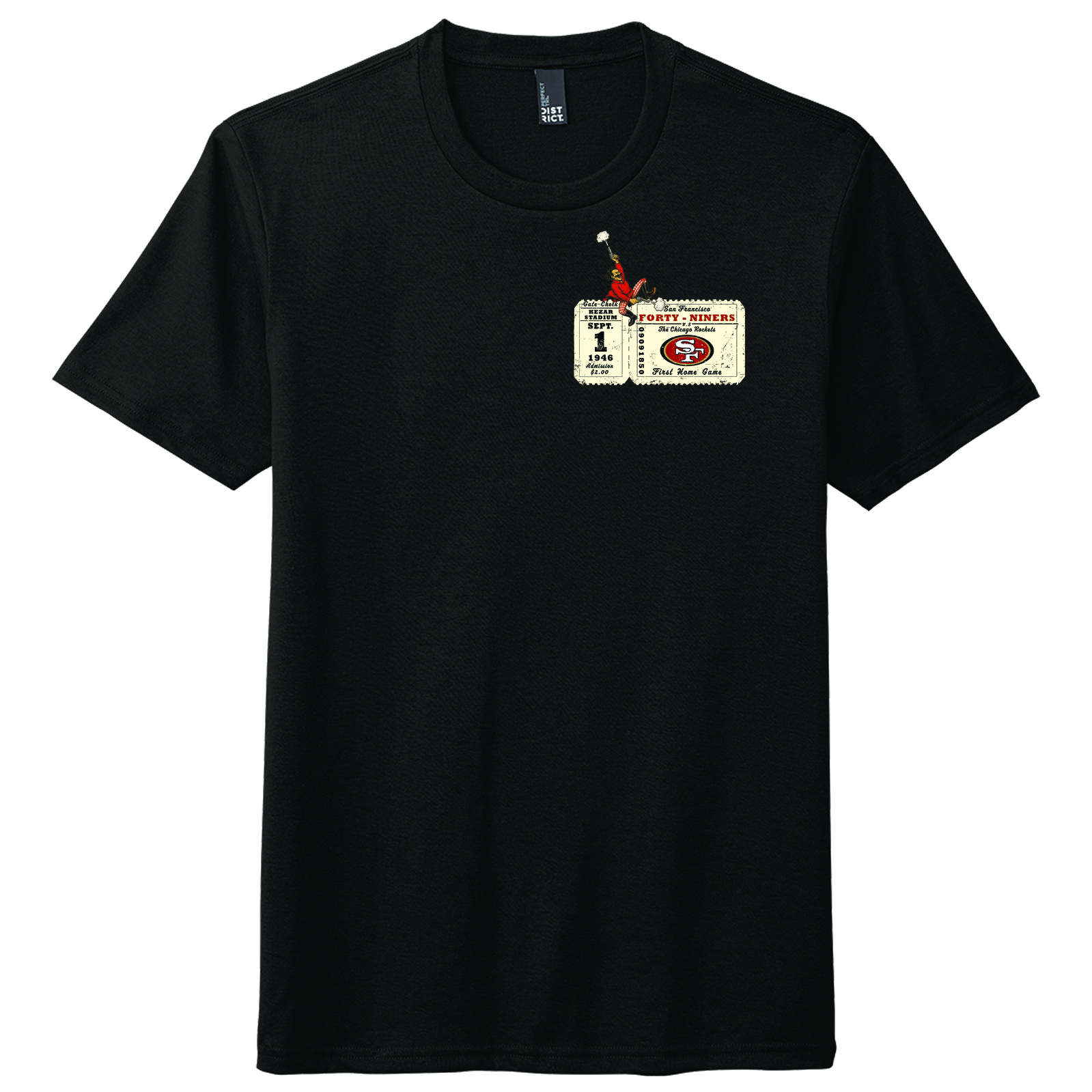 SF Mercantile 49ers at Kezar Stadium 1946 Tee, Black