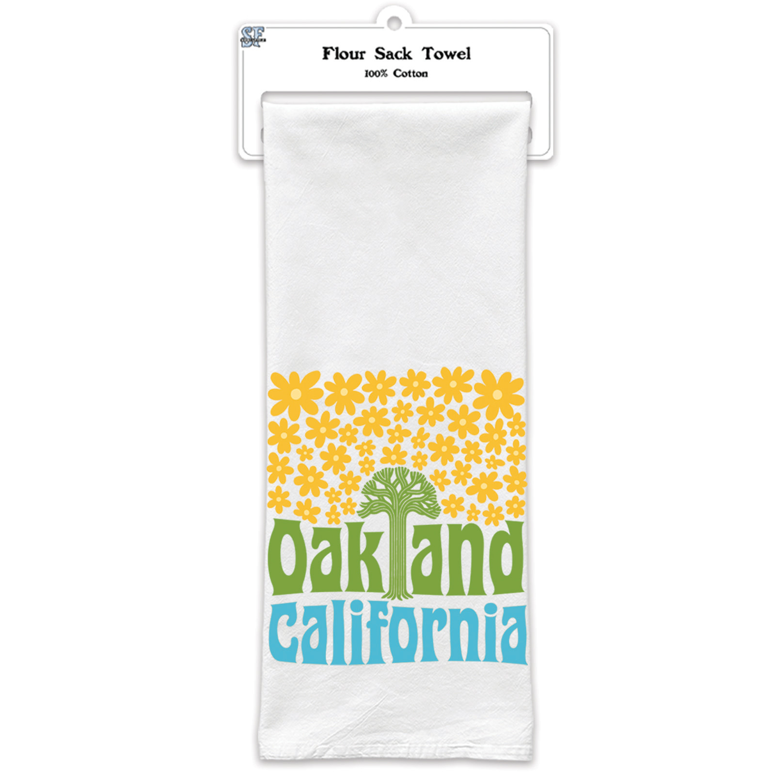 Oakland Groovy Flour Sack Tea Towel