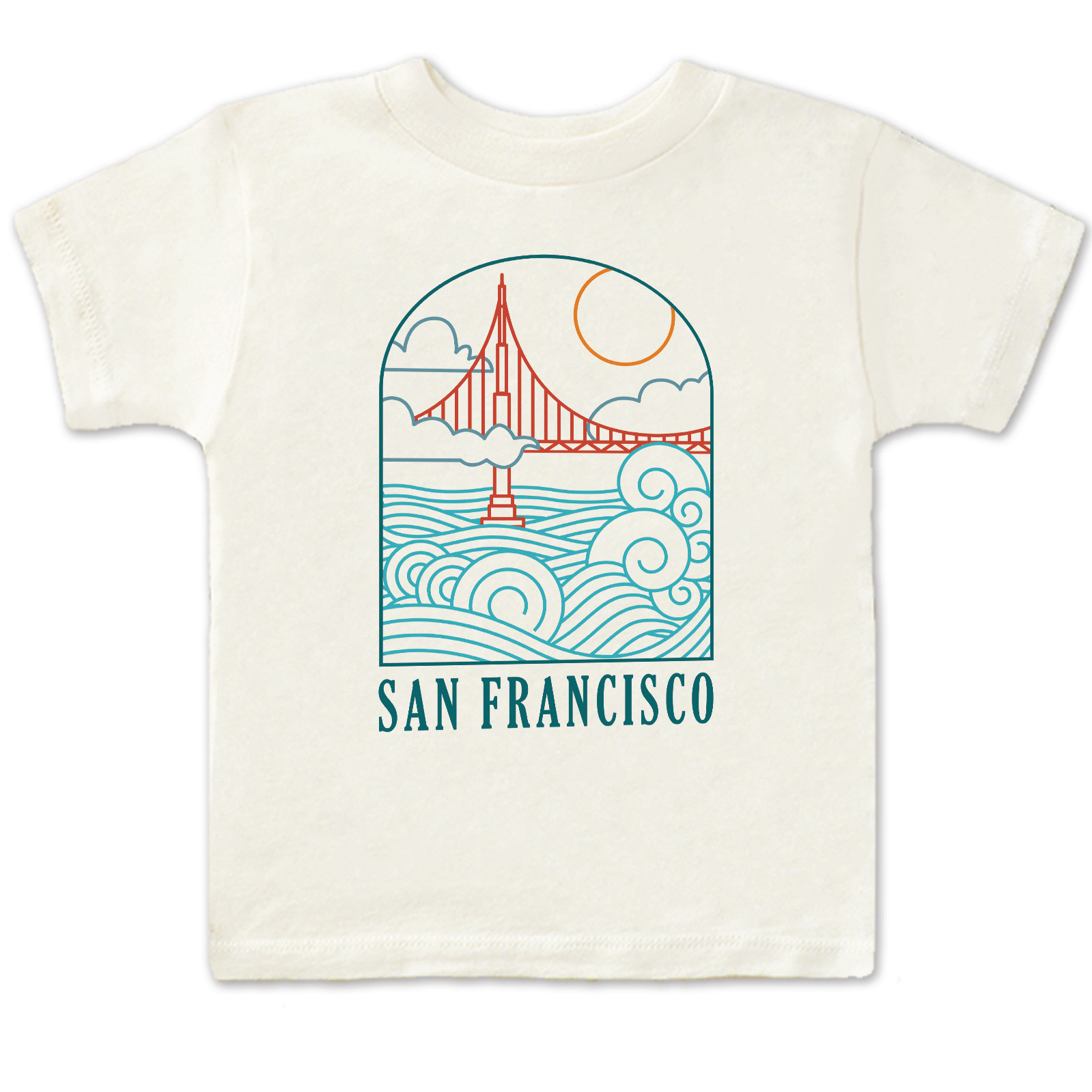 Wavy Bridge Kids Tee, Cream