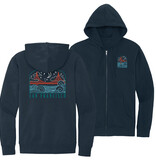 Wavy Bridge at Night Navy Zip Hoodie