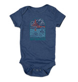 Wavy Bridge at Night Onesie, Lt. Navy