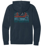 Wavy Bridge at Night Navy Zip Hoodie