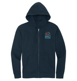 Wavy Bridge at Night Navy Zip Hoodie