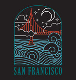 Wavy Bridge at Night Kids Tee, Lt. Navy