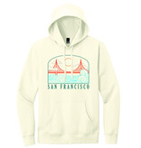Wavy Bridge Unisex Pullover Hoodie, Cream,