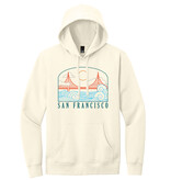 Wavy Bridge Unisex Pullover Hoodie, Cream,