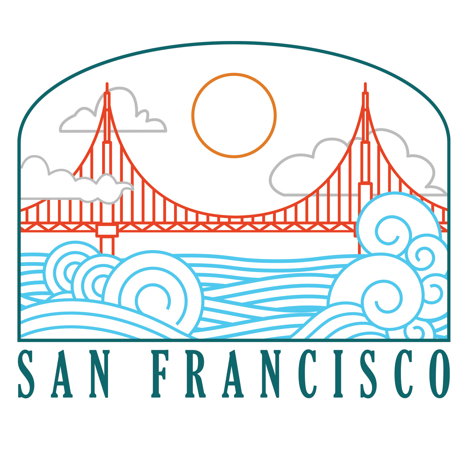Wavy Bridge Zipper Pouch