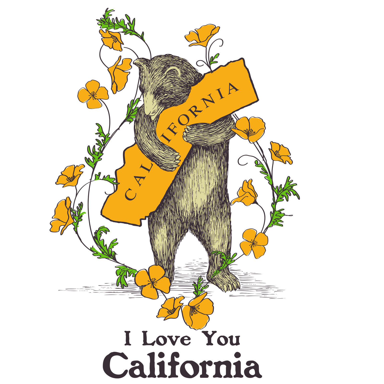 Poppy Bear Flour Sack Tea Towel