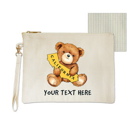 CA Teddy Bear Zipper Pouch