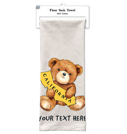 CA Teddy Bear Flour Sack Tea Towel