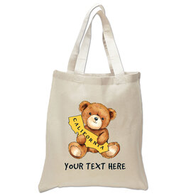 CA Teddy Bear 6 oz Cotton Tote