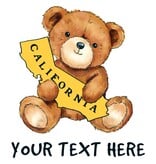 CA Teddy Bear Coin Purse