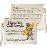 I Love You California Sheet Music Zipper Pouch