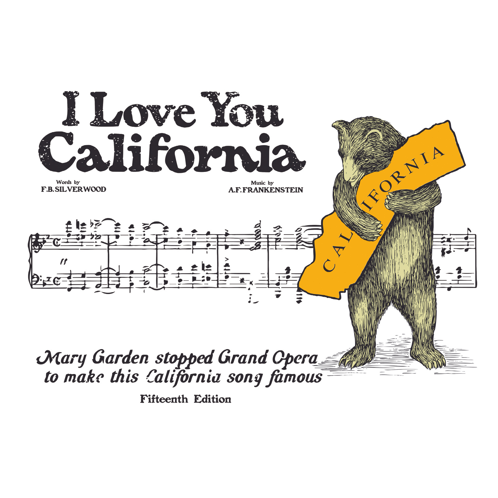 I Love You California Sheet Music Zipper Pouch