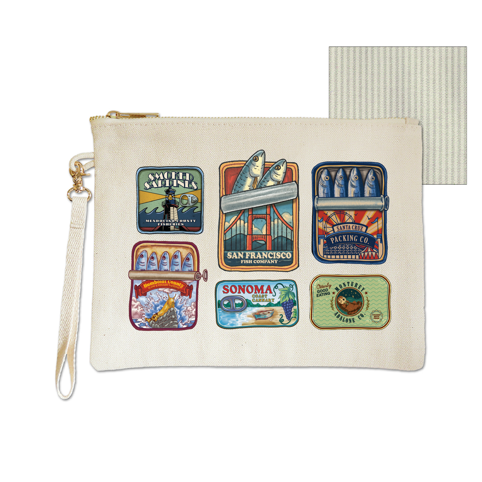 CA Sardines Zipper Pouch