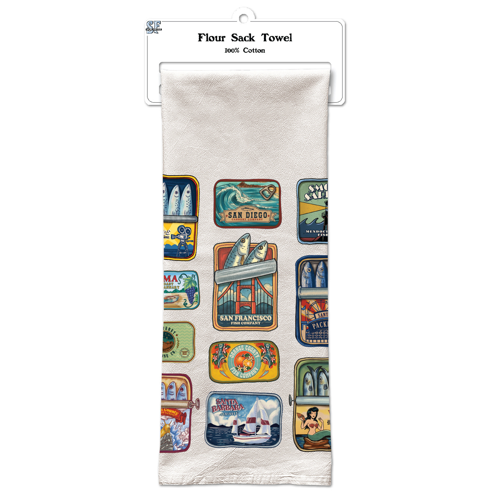 CA Sardines Tea Towel