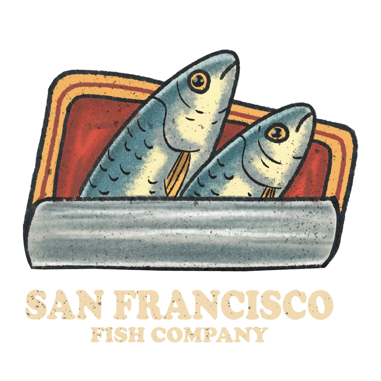 SF CA Sardines Unisex Tee, Black