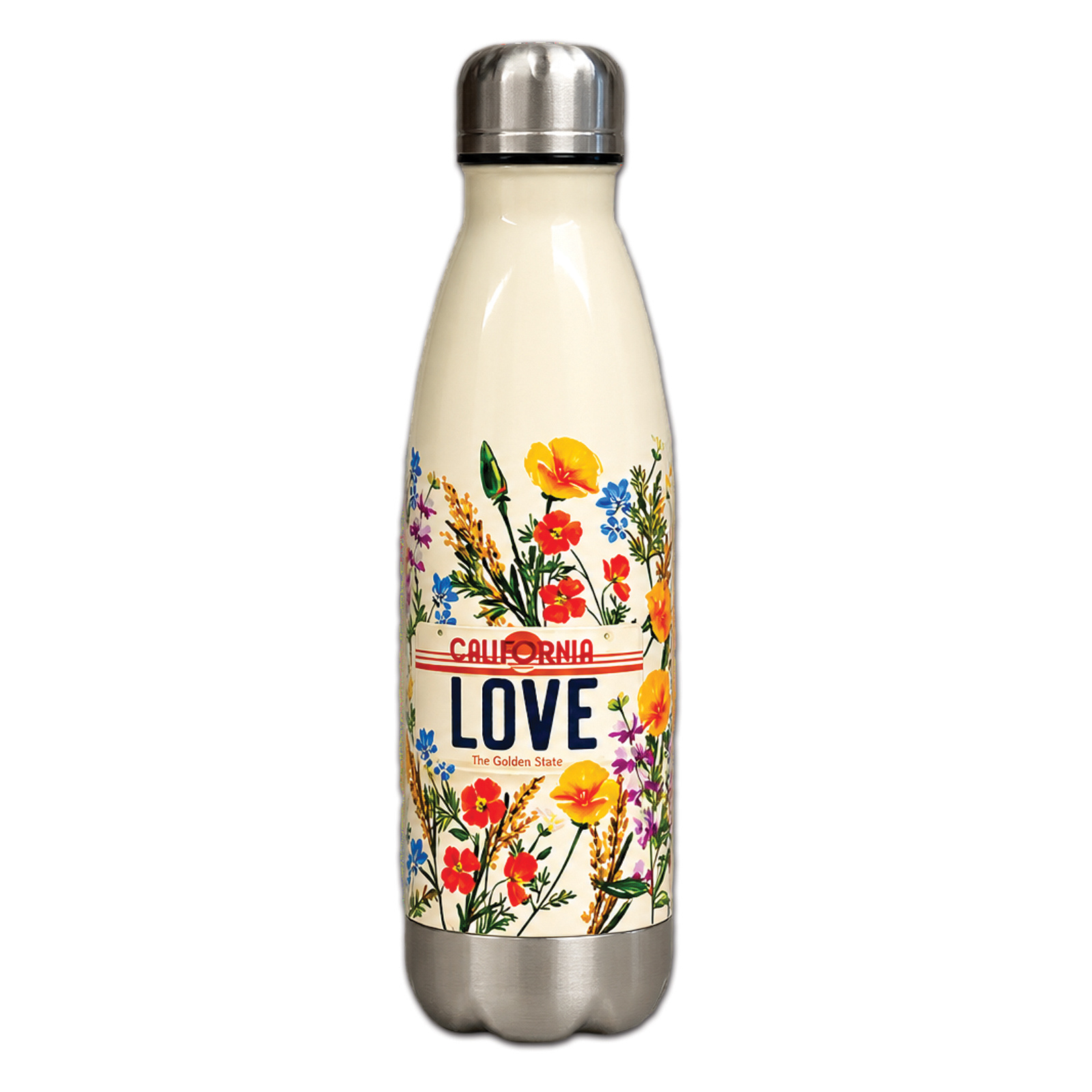 CA Love License Plate Stainless Steel Water Bottle