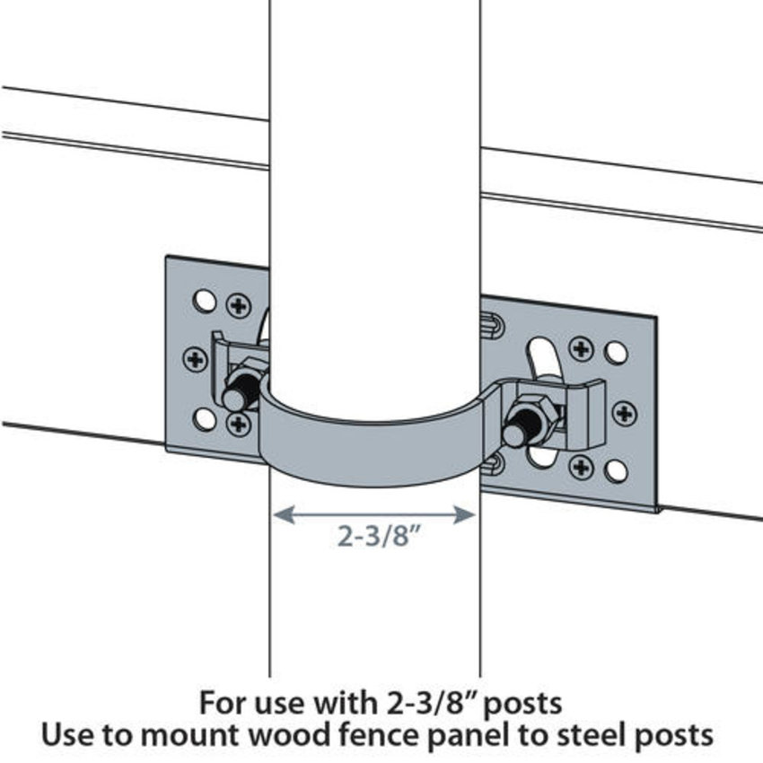 2 3/8" POST CEDAR FENCE ADAPTER BRACKET