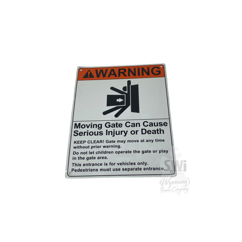 AUTOMATIC GATE WARNING SIGN