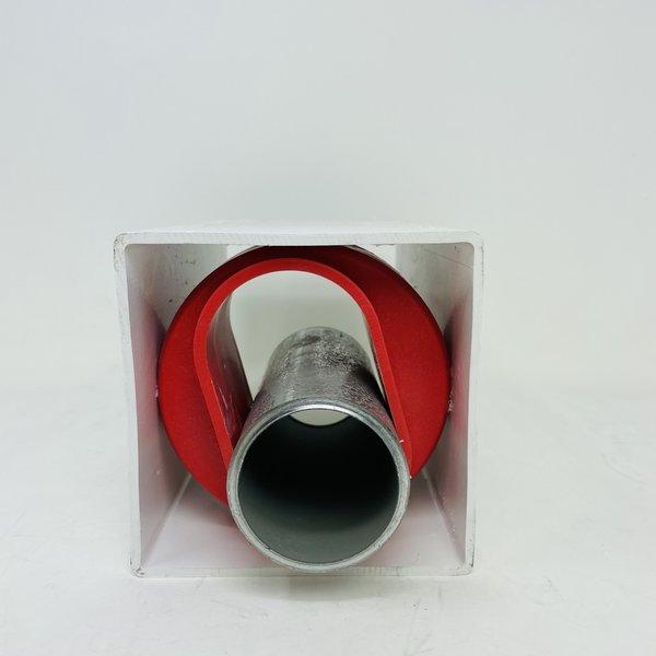 RED HEAVY DUTY VINYL POST TO PIPE ADAPTER  DONUT 2 3/8" X 5" X 5"