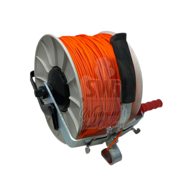 3:1 Geared Reel W/1000' of 1/8" Polyester Rope Neon Orange
