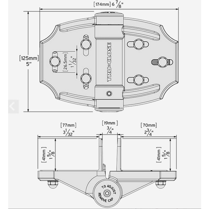 D&D TruClose  MULTI-ADJUST™ Heavy Duty Hinge Black