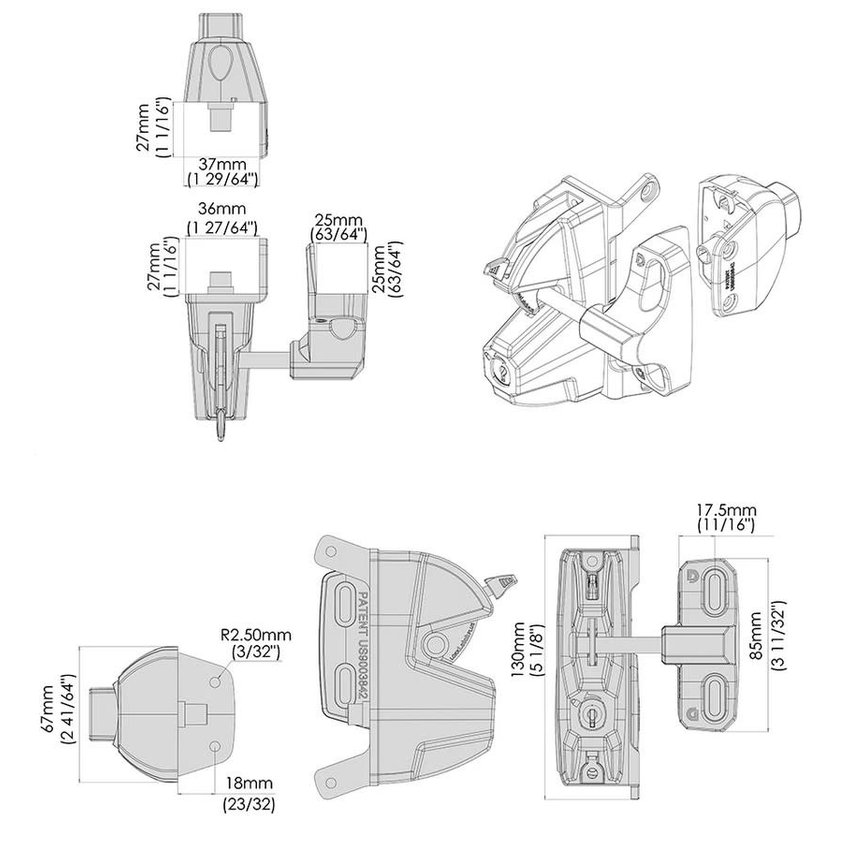 D&D LOCK LATCH 3 PLUS BLACK