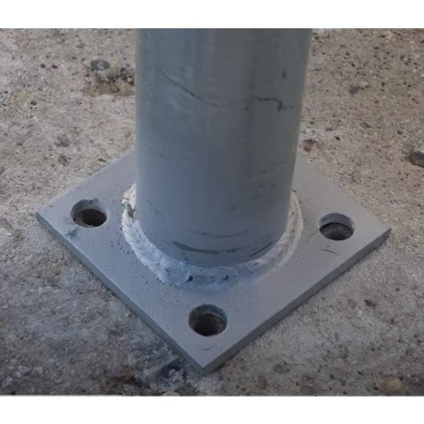 PLATED POST for Concrete Mounted Chainlink SS-40 Welded to 6X6 plates