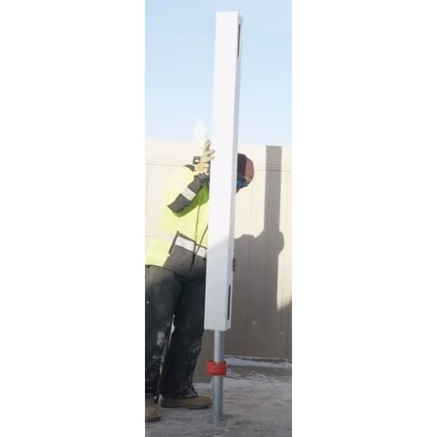 PLATED POST For Concrete Mounted Vinyl Fence - 2 3/8" SS-40 Post Welded to  4X4 base plate