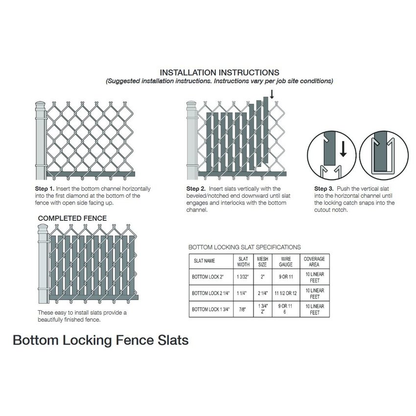 PDS BOTTOM LOCKING SLATS "10 LINEAR FEET"