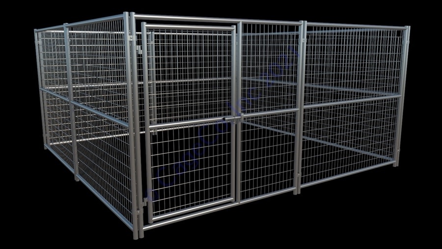 WELDED 1 5/8 FRAME DOG KENNEL 6 X 12 X 12 W/4' GATE 2x4 WIRE FILLED