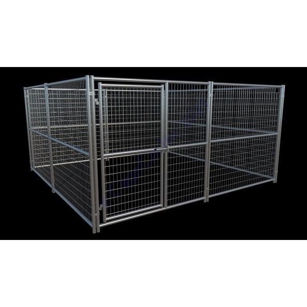 WELDED 1 5/8 FRAME DOG KENNEL- 6 X 10 X 10 W/4' GATE   2x4 WIRE FILLED