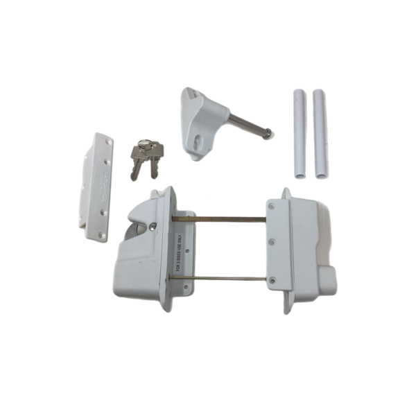 KEYSTONE ADVANTAGE LOCKABLE LATCH - WHITE KEYED ALIKE