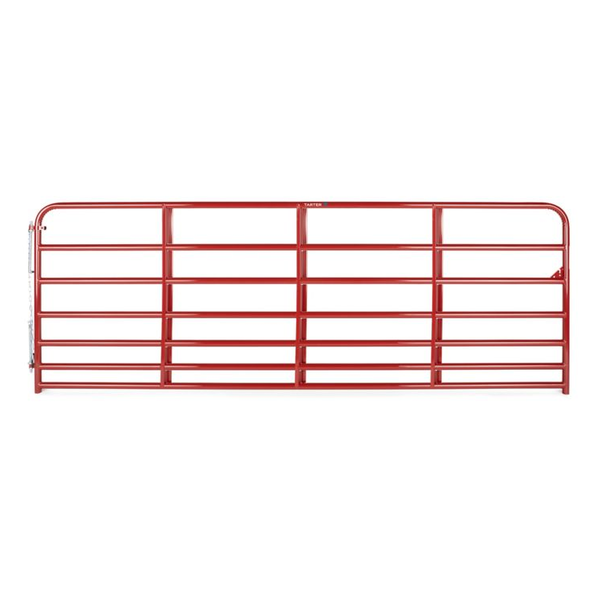 Tarter 12 ft. x 50 in. 7-Bar Heavy-Duty Standard Bull Gate,  78 lb., Red