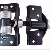 2" ORNAMENTAL IRON/CEDAR HINGE - BLACK - WRAP AROUND - WITH SPRINGS