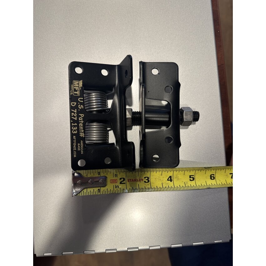 2" ORNAMENTAL IRON/CEDAR HINGE - BLACK - WRAP AROUND - WITH SPRINGS