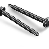 #14 x 1-1/2 Inch Black Self Drilling Screws for Metal 410 Stainless Steel Hex Washer Head
