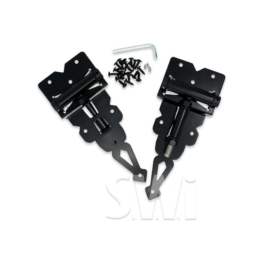 2" T-HINGE - WRAP AROUND SELF CLOSING - BLACK