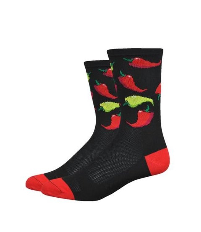 Defeet Aireator Scoville Chili Pattern Bicycle Sock XL