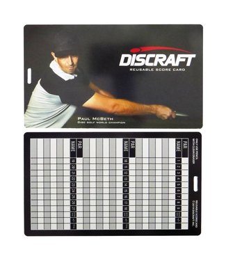 Discraft Erasable Disc Golf Scorecard