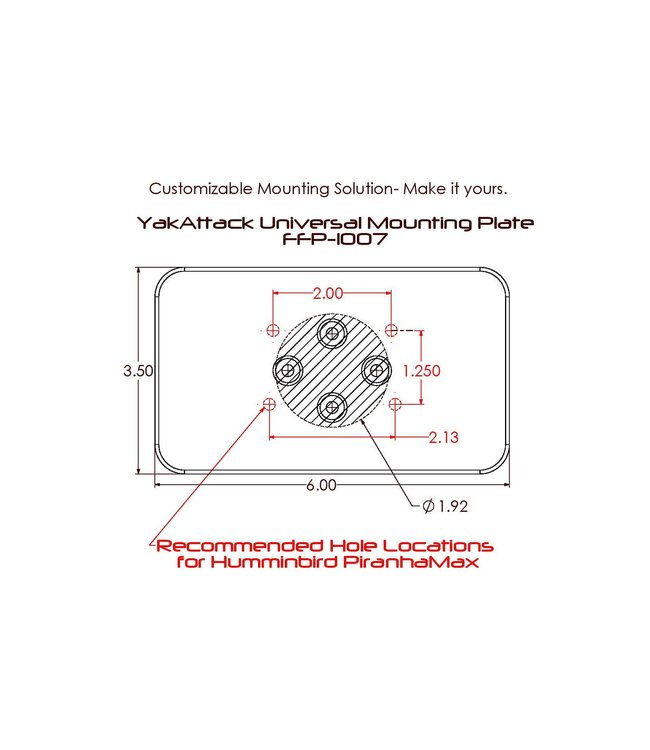 Universal Mounting Plate W/locknload Mounting System 6in X 3.5in