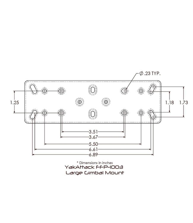 YakAttack Fish Universal Finder Mount Large Rectangular Base
