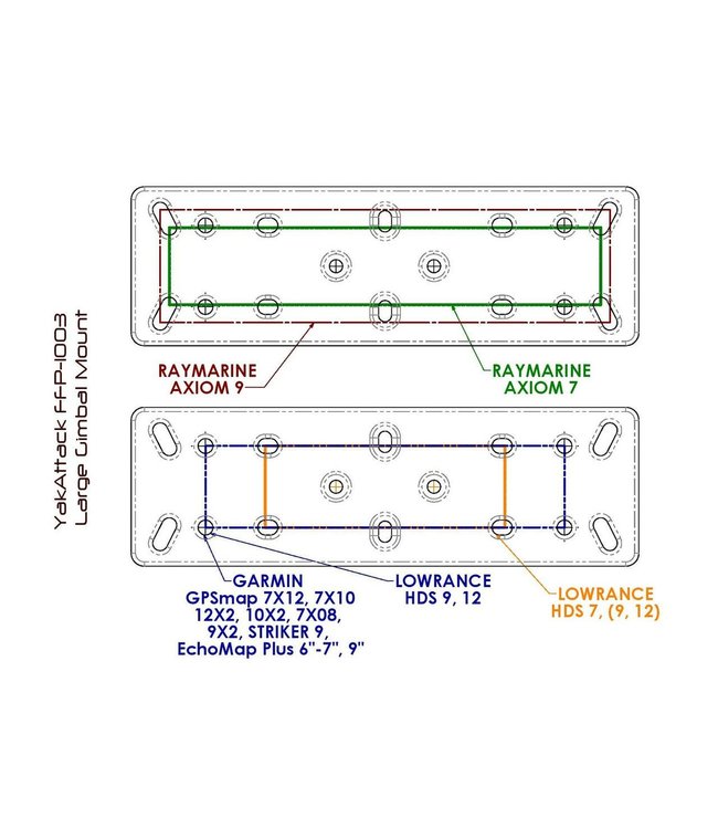 YakAttack Fish Universal Finder Mount Large Rectangular Base