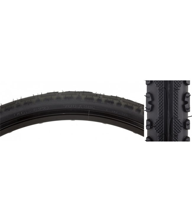 Sunlite Krossplus Cross Terrain Hybrid Bicycle Tire 700x38 Black  Wire Bead