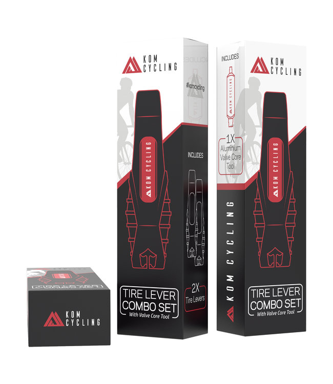 Kom Tire Lever Tool with Valve Core Combo