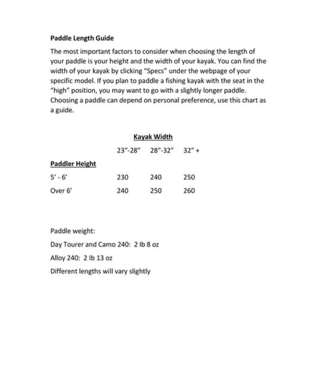 Feelfree Day Tourer Fiberglass Paddle 250cm