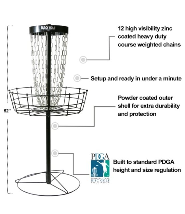 MVP Black Hole Precision Disc Golf Basket