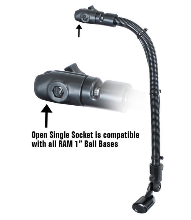 Hobie Ram Transducer Mount with 18" Rod and 1" B-Size Socket Arm