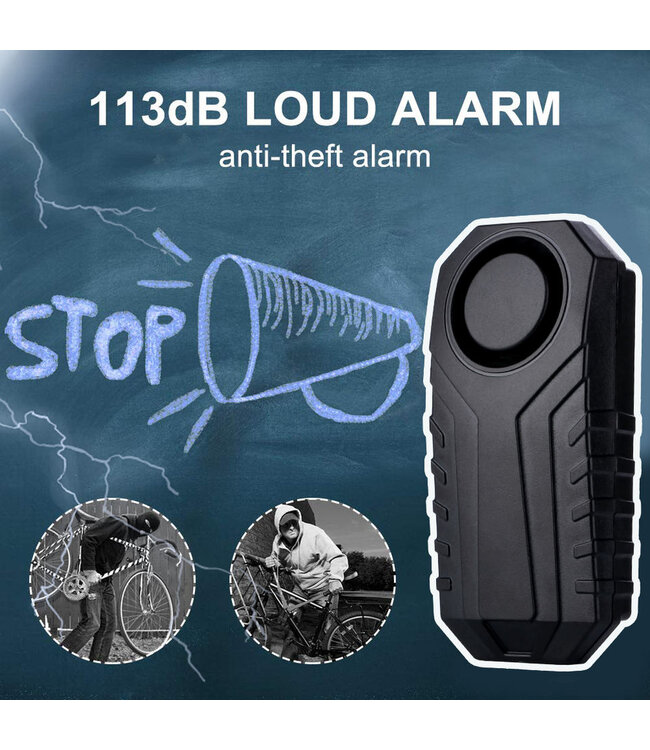 Battlefield Outdoors 113dB E-Bike Alarm Wireless Vibration Motion Sensor Waterproof Bicycle Alarm with Remote